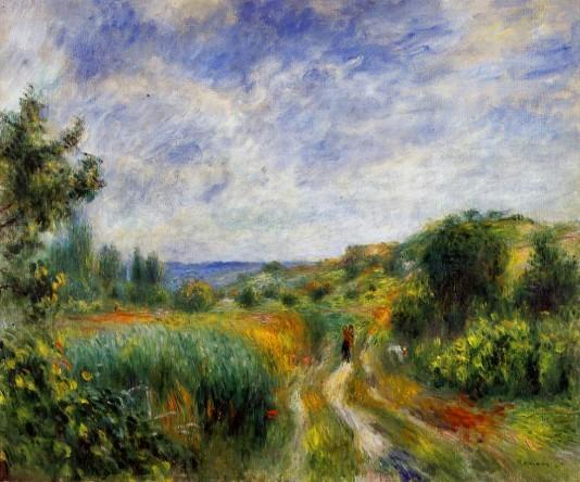 Landscape near Essoyes - 1892 by Pierre Auguste Renoir